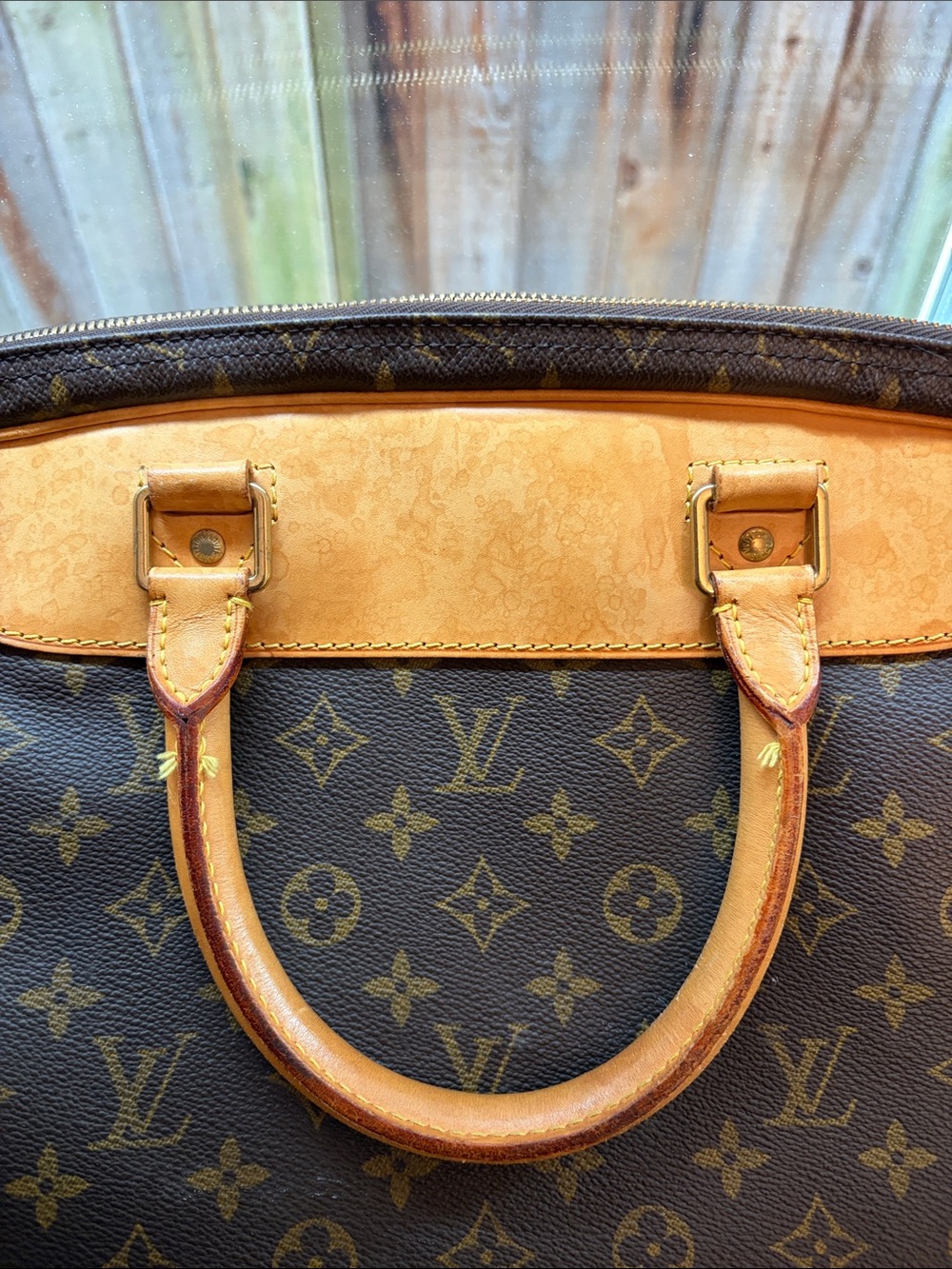 Louis Vuitton Brown Monogram Travel Bag with Vachetta Trim - Picture 14 of 16